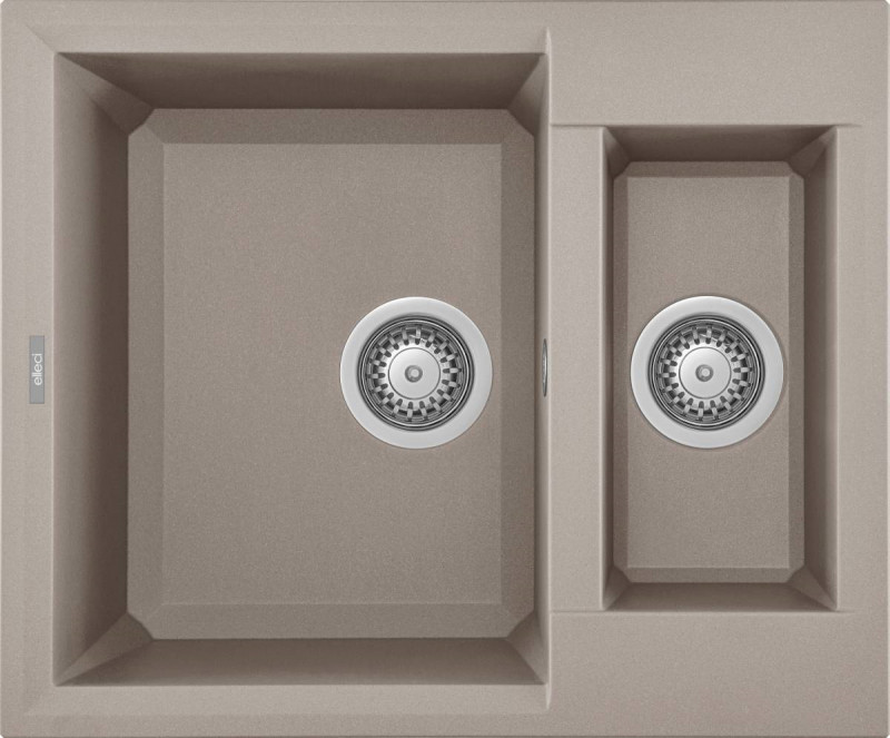 Elleci Easy 150 zlewozmywak 1,5 komory bez ociekacza wpuszczany w blat G43 tortora Granitek LGY15043