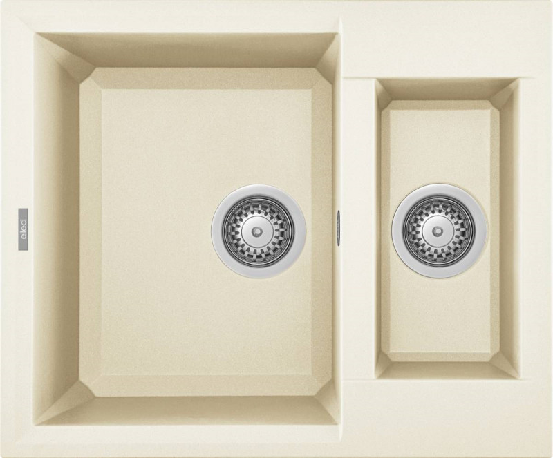 Elleci Easy 150 zlewozmywak 1,5 komory bez ociekacza wpuszczany w blat G62 biały antyczny Granitek LGY15062