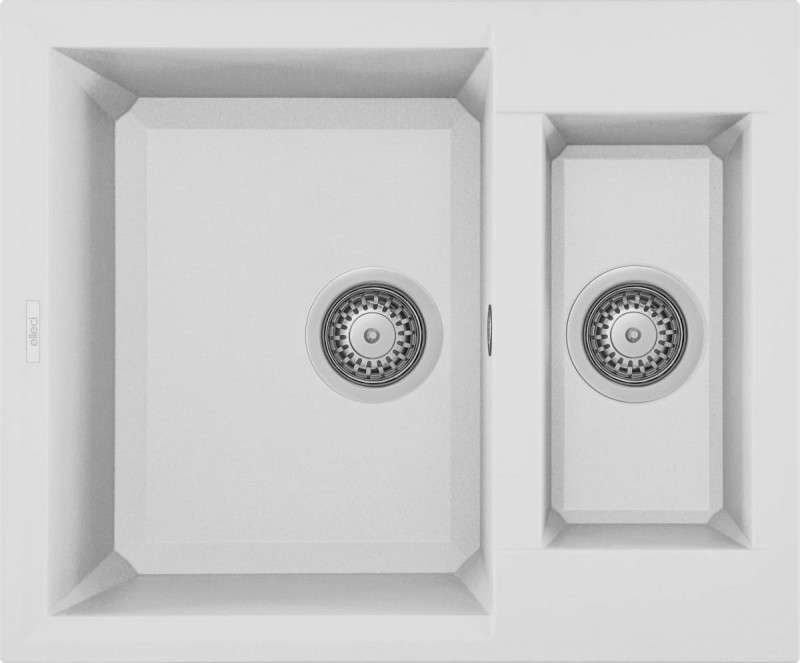 Elleci Easy 150 zlewozmywak 1,5 komory bez ociekacza wpuszczany w blat G68 biały Granitek LGY15068