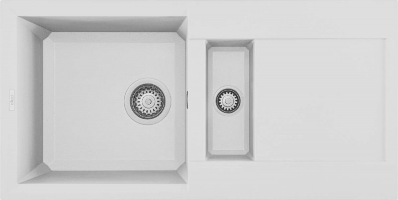 Elleci Easy 425 zlewozmywak 1,5 komory z ociekaczem wpuszczany w blat G68 biały Granitek LGY42568