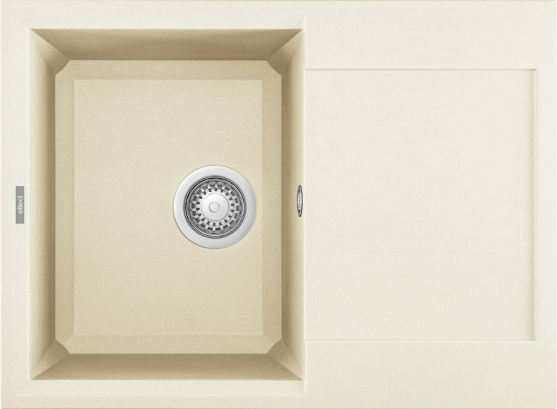Elleci Easy 135 zlewozmywak 1 komora z ociekaczem wpuszczany w blat G62 biały antyczny Granitek LGY13562