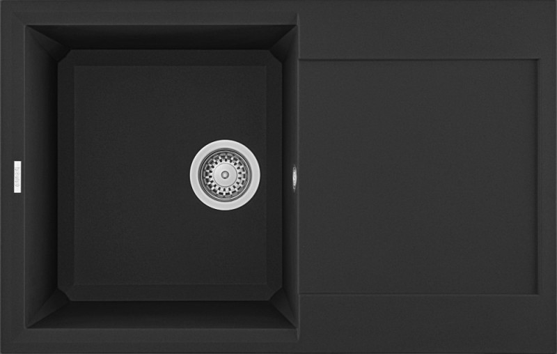 Elleci Easy 300 zlewozmywak 1 komora z ociekaczem wpuszczany w blat G40 czarny Granitek LGY30040