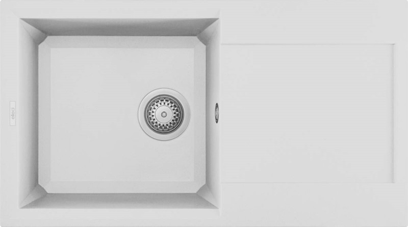 Elleci Easy 290 zlewozmywak 1 komora z ociekaczem wpuszczany w blat G68 biały Granitek LGY29068