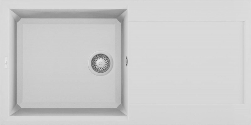 Elleci Easy 480 zlewozmywak 1 komora z ociekaczem wpuszczany w blat G68 biały Granitek LGY48068