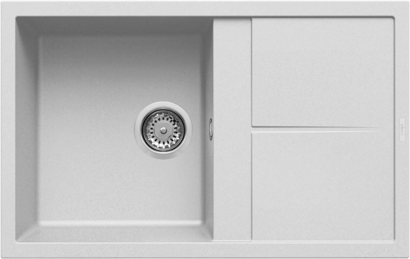 Elleci Unico 310 zlewozmywak 1 komora z ociekaczem wpuszczana w blat G68 biały Granitek LGU31068