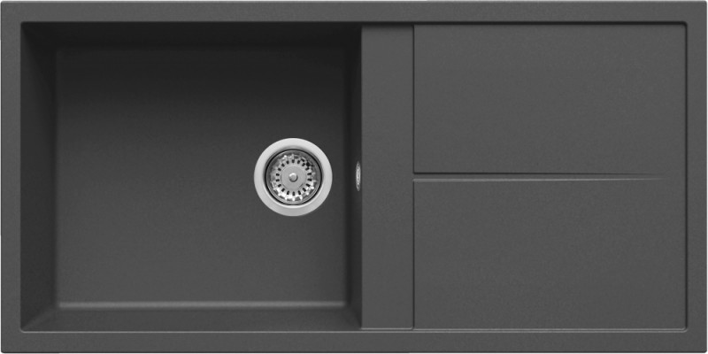 Elleci Unico 480 zlewozmywak 1 komora z ociekaczem wpuszczana w blat M70 ghisa Metaltek LMU48070