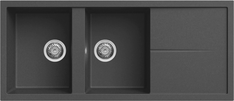 Elleci Unico 500 zlewozmywak 2 komory z ociekaczem wpuszczana w blat M70 ghisa Metaltek LMU50070