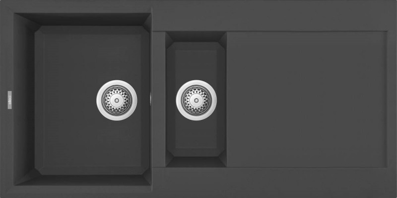 Elleci Easy 475 zlewozmywak 1,5 komory z ociekaczem wpuszczany w blat M70 ghisa Metaltek LMY47570