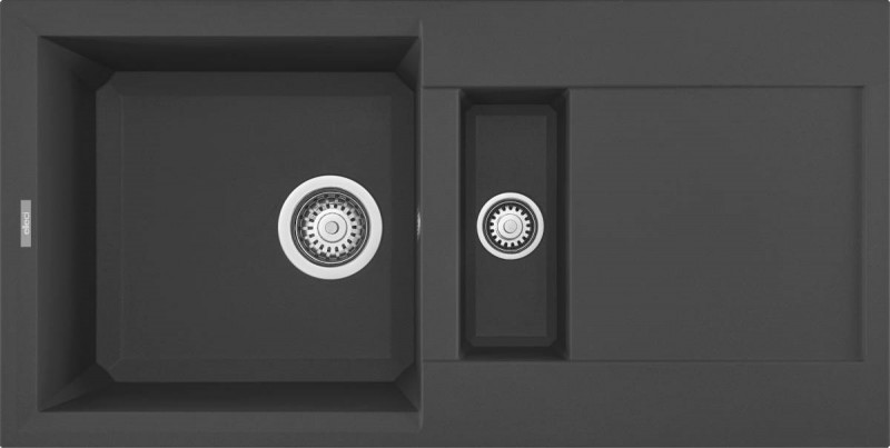 Elleci Easy 425 zlewozmywak 1,5 komory z ociekaczem wpuszczany w blat M70 ghisa Metaltek LMY42570