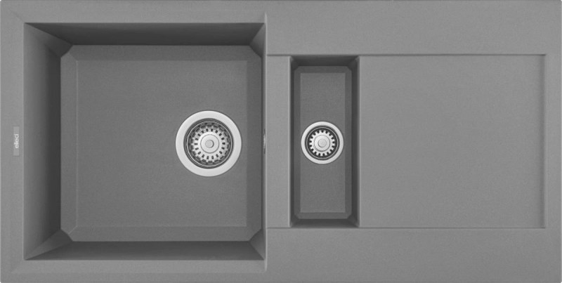Elleci Easy 425 zlewozmywak 1,5 komory z ociekaczem wpuszczany w blat M73 titanium Metaltek LMY42573