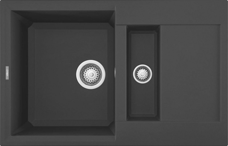 Elleci Easy 325 zlewozmywak 1,5 komory z ociekaczem wpuszczany w blat M70 ghisa Metaltek LMY32570