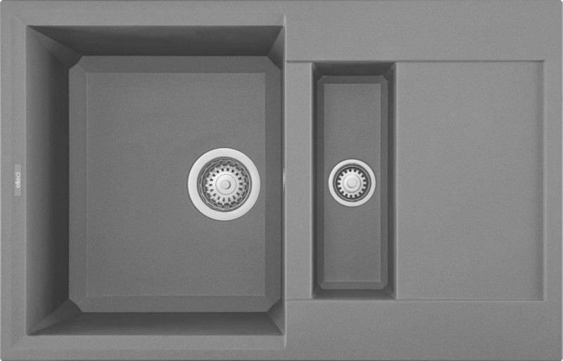 Elleci Easy 325 zlewozmywak 1,5 komory z ociekaczem wpuszczany w blat M73 titanium Metaltek LMY32573