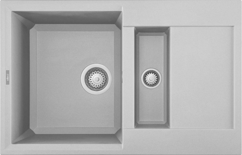 Elleci Easy 325 zlewozmywak 1,5 komory z ociekaczem wpuszczany w blat M79 aluminium Metaltek LMY32579