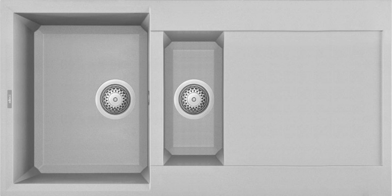 Elleci Easy 475 zlewozmywak 1,5 komory z ociekaczem wpuszczany w blat M79 aluminium Metaltek LMY47579