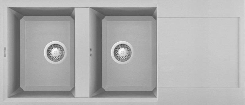 Elleci Easy 500 zlewozmywak 2 komory z ociekaczem wpuszczana w blat M79 aluminium Metaltek LMY50079