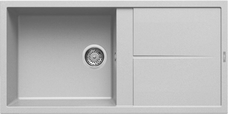 Elleci Unico 480 zlewozmywak 1 komora z ociekaczem wpuszczana w blat M79 aluminium Metaltek LMU48079