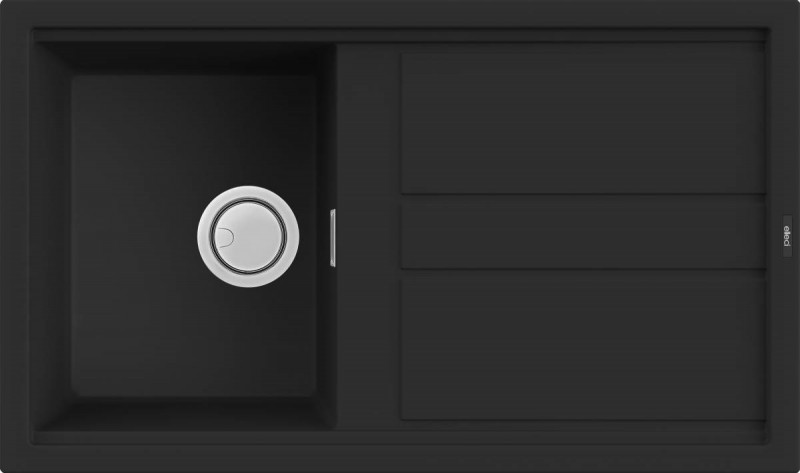 Elleci Best 400 zlewozmywak 1 komora z ociekaczem wpuszczana w blat K86 czarny KeratekPlus LKB40086