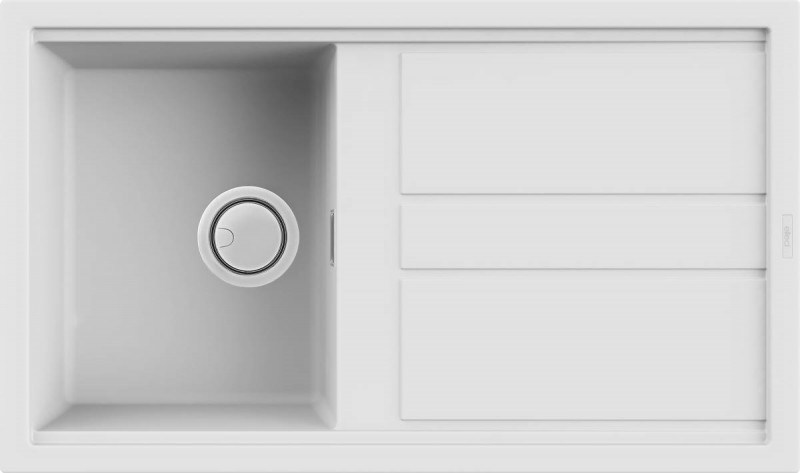 Elleci Best 400 zlewozmywak 1 komora z ociekaczem wpuszczana w blat K96 biały KeratekPlus LKB40096