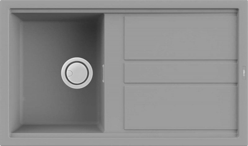 Elleci Best 400 zlewozmywak 1 komora z ociekaczem wpuszczana w blat K97 jasnoszary KeratekPlus LKB40097