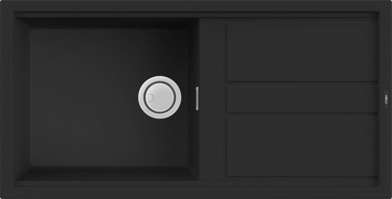 Elleci Best 480 zlewozmywak 1 komora z ociekaczem wpuszczana w blat K86 czarny KeratekPlus LKB48086