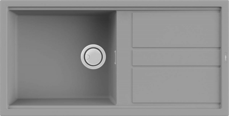 Elleci Best 480 zlewozmywak 1 komora z ociekaczem wpuszczana w blat K97 jasnoszary KeratekPlus LKB48097