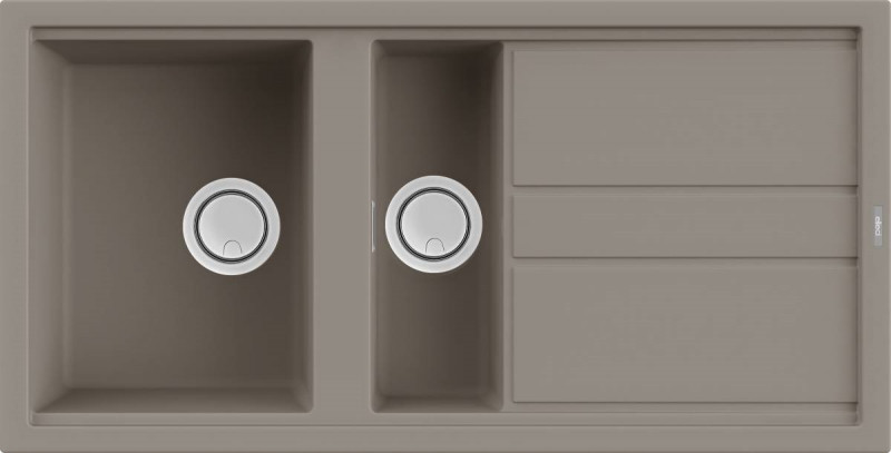 Elleci Best 475 zlewozmywak 1,5 komory z ociekaczem wpuszczany w blat K93 gołębi szary KeratekPlus LKB47593