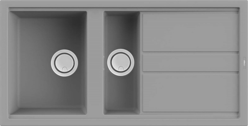 Elleci Best 475 zlewozmywak 1,5 komory z ociekaczem wpuszczany w blat K97 jasnoszary KeratekPlus LKB47597