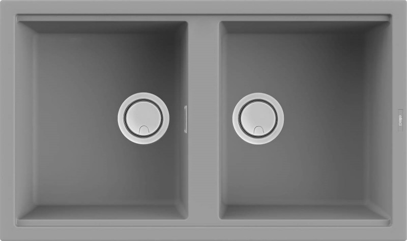 Elleci Best 450 zlewozmywak 2 komory wpuszczany w blat K97 jasnoszary KeratekPlus LKB45097