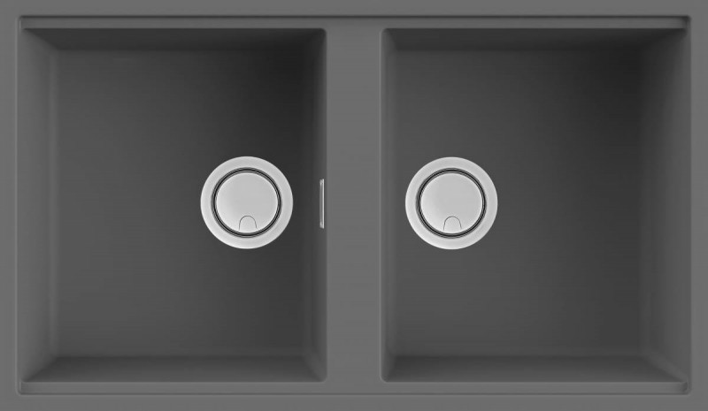 Elleci Best 450 zlewozmywak 2 komory podwieszany w blat K99 ciemnoszary KeratekPlus LKB45099BSO