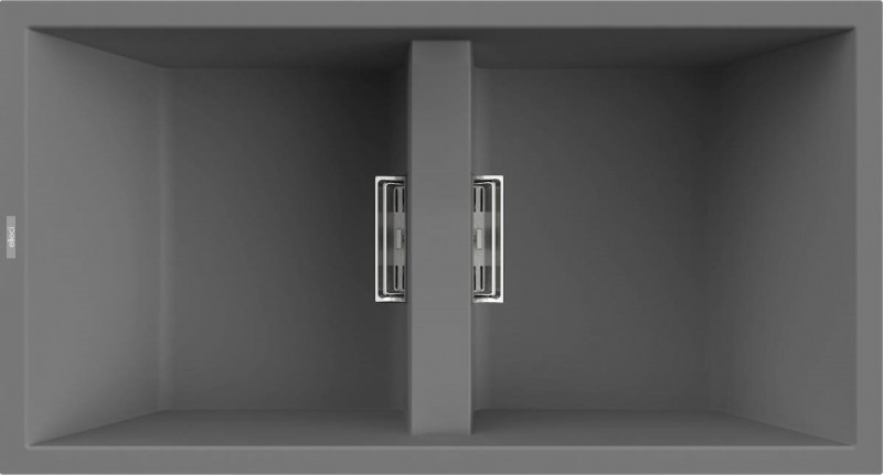 Elleci Dogma 100 Slim zlewozmywak 2 komory wpuszczane w blat K99 ciemnoszary KeratekPlus EKD1009999MSLM