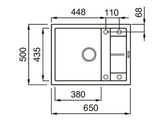 Elleci Unico 125  zlewozmywak 1 komora z ociekaczem wpuszczana w blat G40 czarny Granitek LGU12540