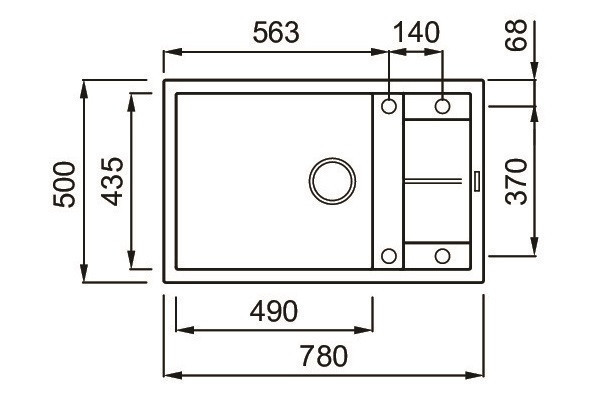 Elleci Unico 310 zlewozmywak 1 komora z ociekaczem wpuszczana w blat G48 cement Granitek LGU31048