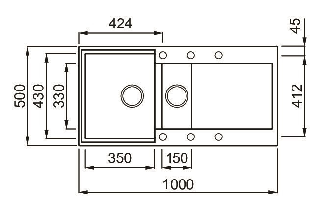 Elleci Easy 475 zlewozmywak 1,5 komory z ociekaczem wpuszczany w blat G48 cement Granitek LGY47548