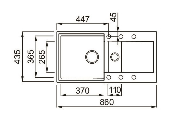 Elleci Easy 425 zlewozmywak 1,5 komory z ociekaczem wpuszczany w blat G43 tortora Granitek LGY42543