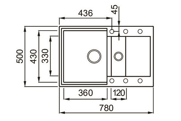 Elleci Easy 325 zlewozmywak 1,5 komory z ociekaczem wpuszczany w blat G48 cement Granitek LGY32548