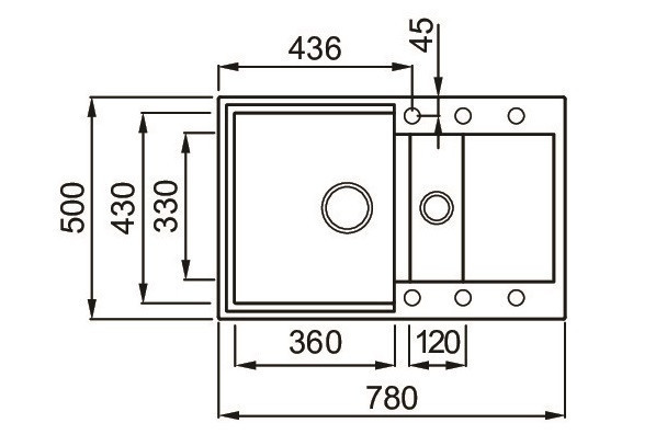 Elleci Easy 325 zlewozmywak 1,5 komory z ociekaczem wpuszczany w blat G43 tortora Granitek LGY32543