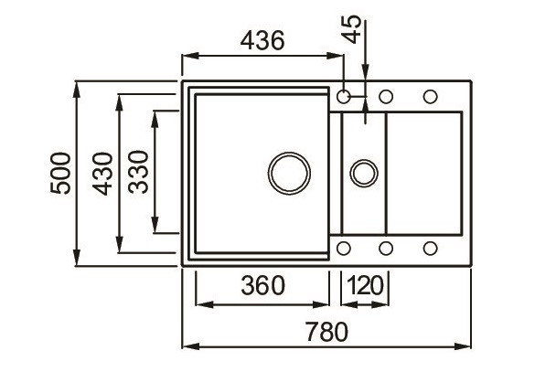 Elleci Easy 325 zlewozmywak 1,5 komory z ociekaczem wpuszczany w blat G68 biały Granitek LGY32568