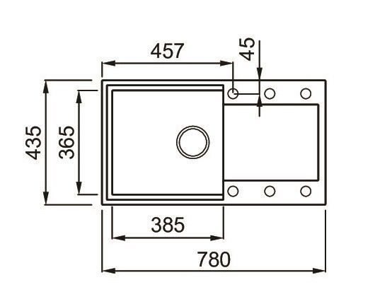 Elleci Easy 290 zlewozmywak 1 komora z ociekaczem wpuszczany w blat G43 tortora Granitek LGY29043