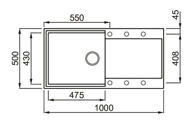 Elleci Easy 480 zlewozmywak 1 komora z ociekaczem wpuszczany w blat M73 titanium Metaltek LMY48073
