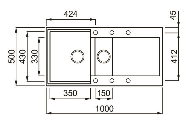 Elleci Easy 475 zlewozmywak 1,5 komory z ociekaczem wpuszczany w blat M73 titanium Metaltek LMY47573