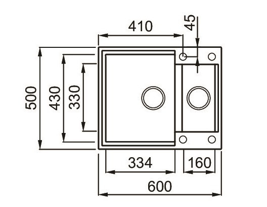 Elleci Easy 150 zlewozmywak 1,5 komory bez ociekacza wpuszczany w blat M70 ghisa Metaltek LMY15070