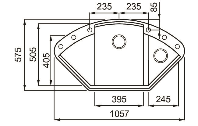 Elleci Easy Corner zlewozmywak narożny 1,5 komory z ociekaczem wpuszczany w blat M79 aluminium Metaltek LMYCOR79