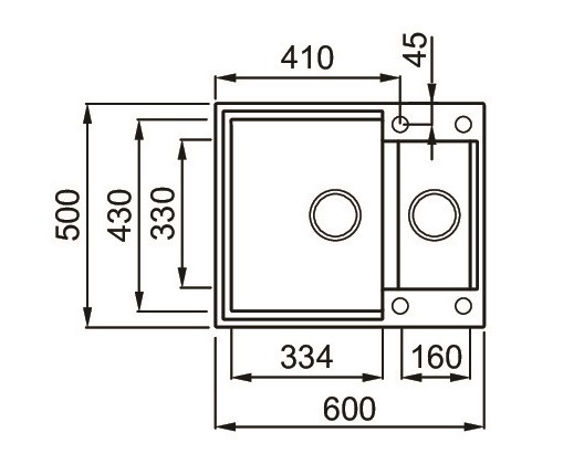 Elleci Easy 150 zlewozmywak 1,5 komory bez ociekacza wpuszczany w blat M79 aluminium Metaltek LMY15079