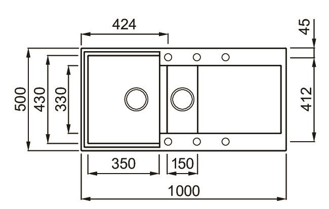 Elleci Easy 475 zlewozmywak 1,5 komory z ociekaczem wpuszczany w blat M79 aluminium Metaltek LMY47579