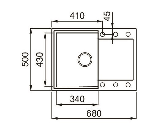 Elleci Easy 135 zlewozmywak 1 komora z ociekaczem wpuszczany w blat M70 ghisa Metaltek LMY13570