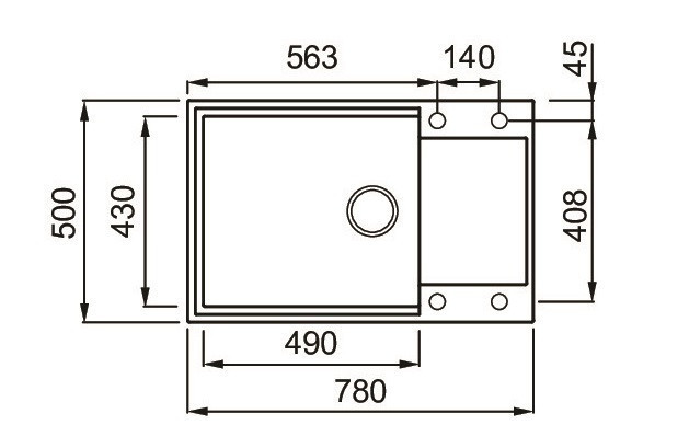 Elleci Easy 310 zlewozmywak 1 komora z ociekaczem wpuszczany w blat M70 ghisa Metaltek LMY31070