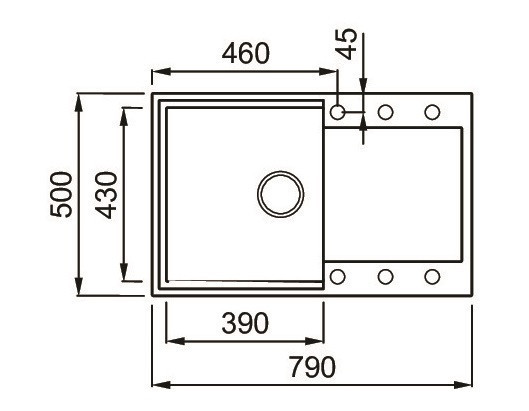 Elleci Easy 300 zlewozmywak 1 komora z ociekaczem wpuszczany w blat M70 ghisa Metaltek LMY30070