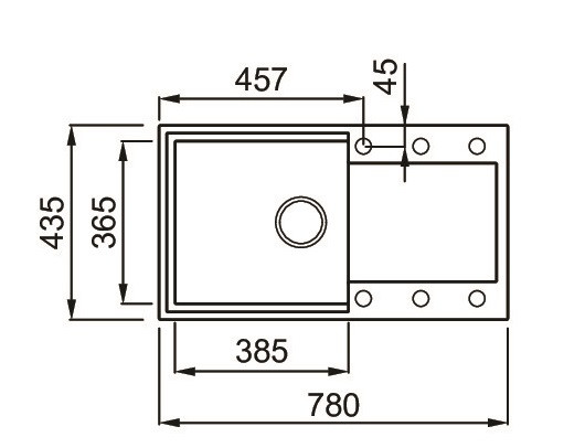 Elleci Easy 290 zlewozmywak 1 komora z ociekaczem wpuszczany w blat M79 aluminium Metaltek LMY29079