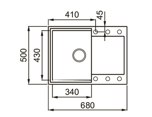 Elleci Easy 135 zlewozmywak 1 komora z ociekaczem wpuszczany w blat M79 aluminium Metaltek LMY13579