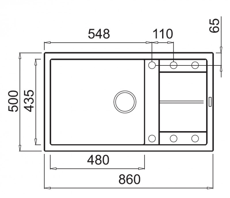Elleci Unico 410 zlewozmywak 1 komora z ociekaczem wpuszczana w blat M79 aluminium Metaltek LMU41079